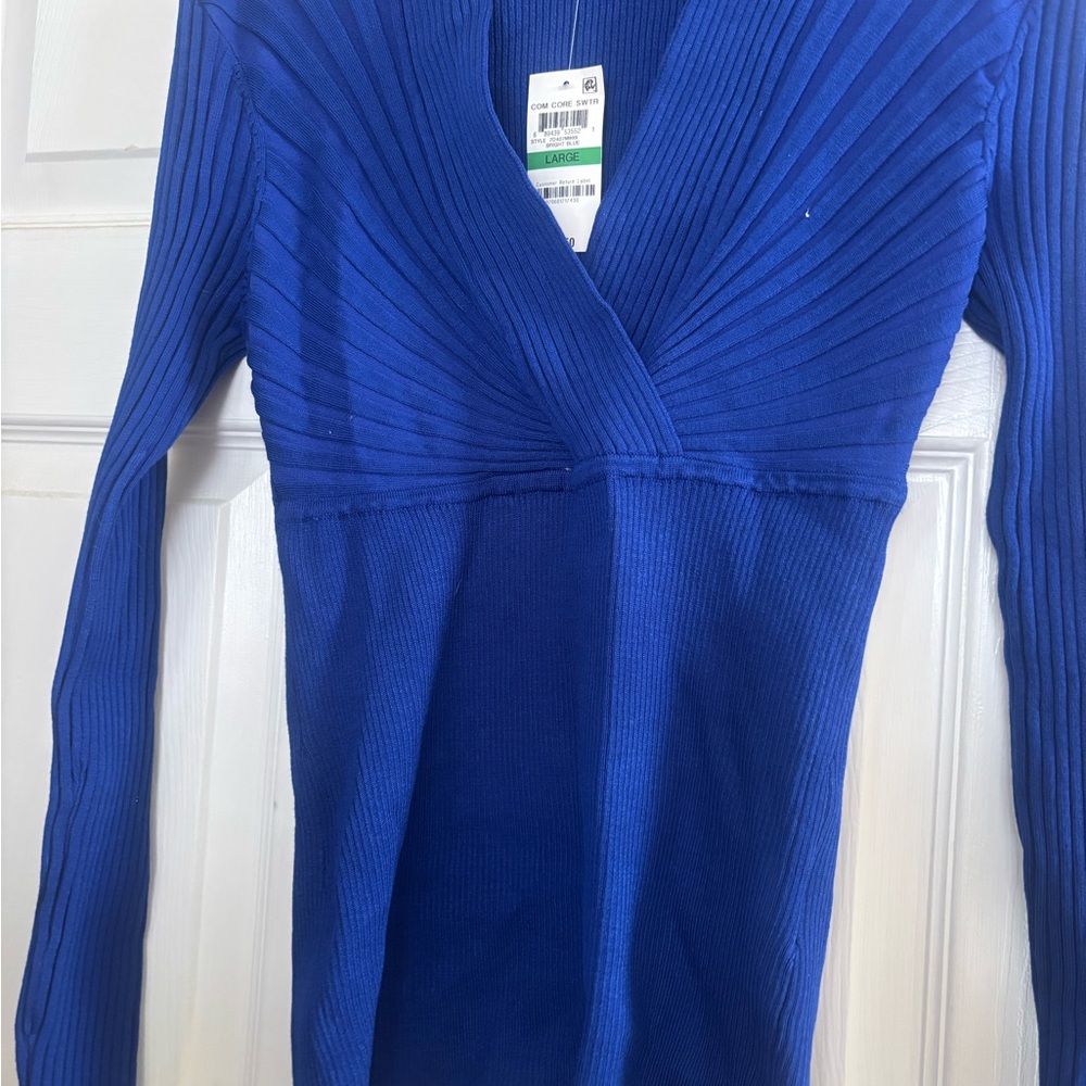 INC International Concepts Royal Blue V-Neck Sweater